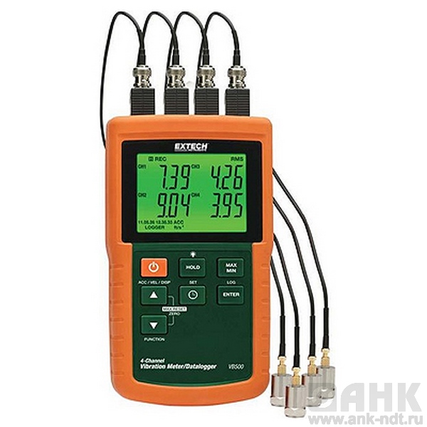 Четырёхканальный измеритель-регистратор вибраций Extech VB500