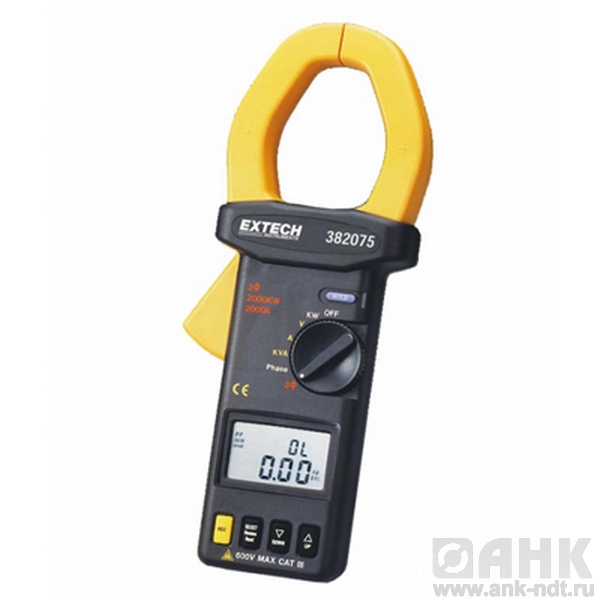 3-х фазный True RMS анализатор на базе токоизмерительных клещей Extech 382075