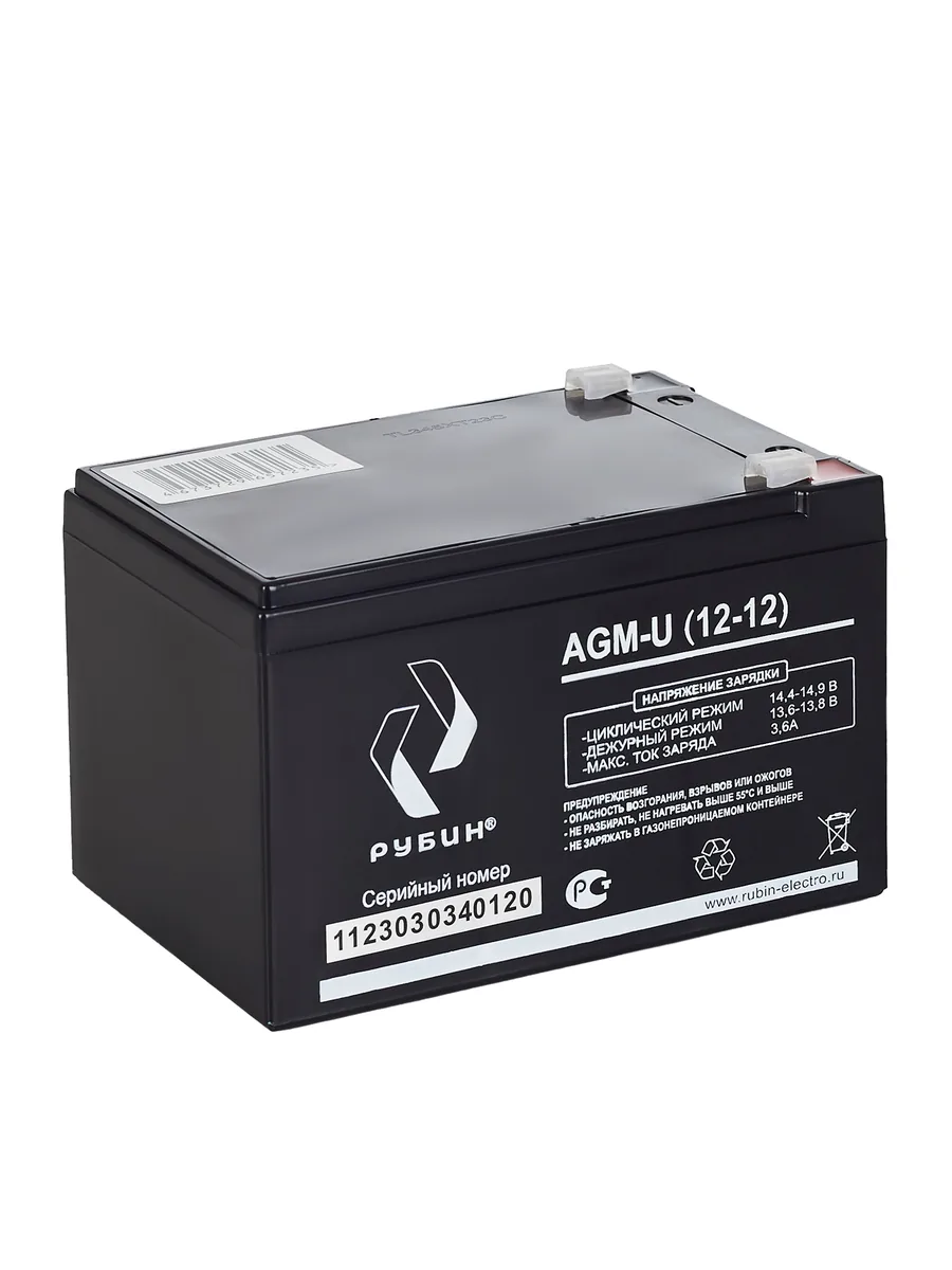 Аккумуляторная батарея Рубин 12V 12Ah AGM